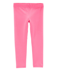 Baby Girl Cotton Stretch Leggings - Pink