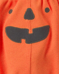 Baby 2-Piece 'Baby's First Halloween' Long-Sleeve Bodysuit & Pant Set - Orange/Cream