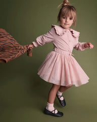 Toddler Girl Peter Pan Collar Top - Blush