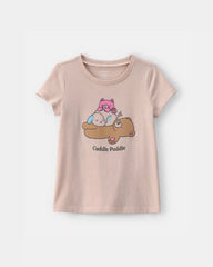 Toddler Girl 'Cuddle Puddle' Bear Graphic Tee - Tan