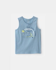 Toddler Surfing Elephant Graphic Tank - Blue