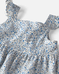 Baby Girl Organic Cotton Tiered Dress in Meadow Bloom