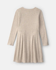 Girls Long-Sleeve Rib Dress - Cream