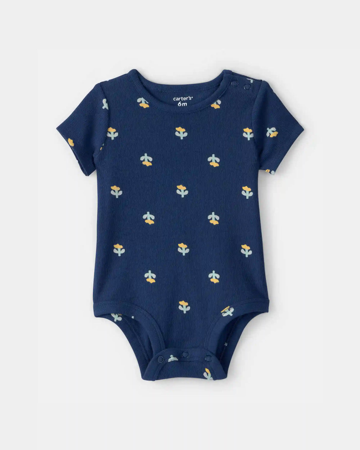 Baby Girl Floral Graphic Bodysuit - Blue