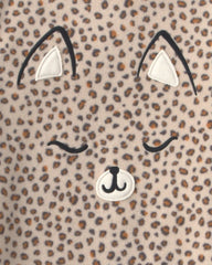 Girls Leopard Fleece Loose Fit Night Gown - Brown