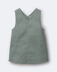Toddler Girl Otter Pocket Denim Jumper - Olive