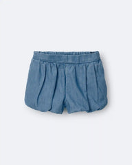 Toddler Girl Bubble Shorts in Chambray - Blue