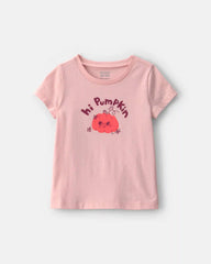 Toddler Girl Halloween 'Hi Pumpkin' Graphic Tee - Pink
