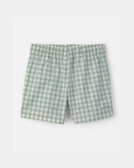 Toddler Boy Gingham Poplin Shorts - Green