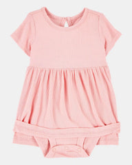 Baby Girl Solid PurelySoft Bodysuit Dress - Pink