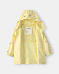 Toddler Girl Lemon Raincoat - Yellow