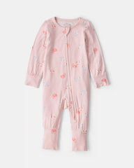Baby Girl Flamingo PurelySoft™ 2-Way Zip Sleep & Play Pajamas - Pink