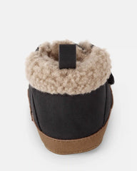 Baby Boy Sherpa Boots - Black/Brown