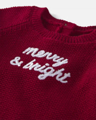 Baby Organic Cotton 'Merry & Bright' Sweater Knit Jumpsuit