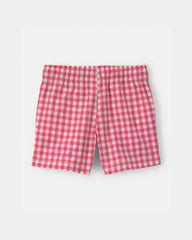 Toddler Boy Gingham Poplin Shorts - Red