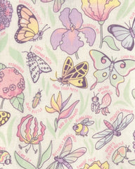 Toddler Girl Butterfly 100% Cotton Snug Fit 2-Piece Pajama Set - Cream
