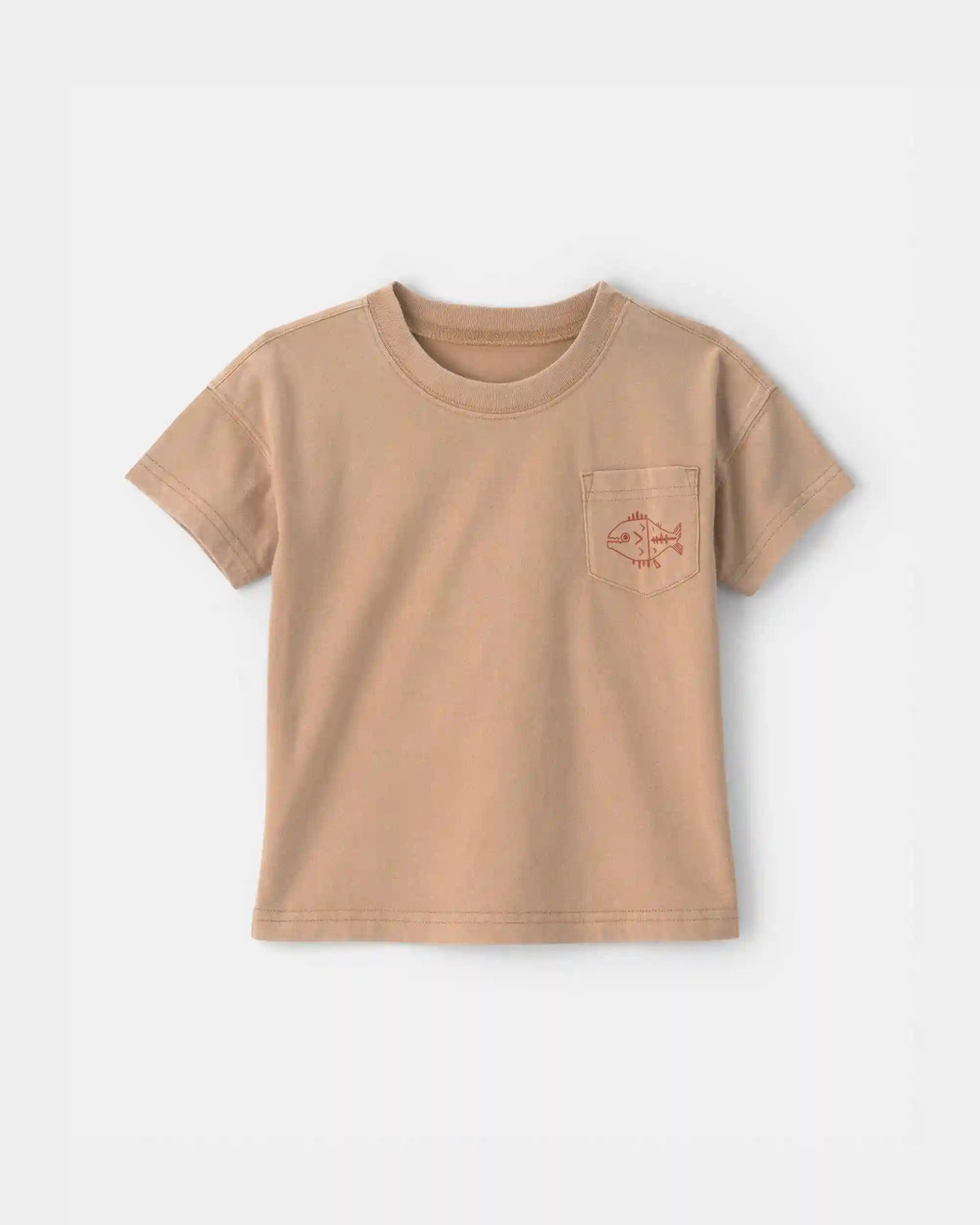 Toddler Boy Fish Pocket Tee - Brown