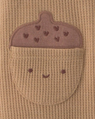 Baby Boy 2-Piece Thanksgiving Thermal Long-Sleeve Overall Set - Brown