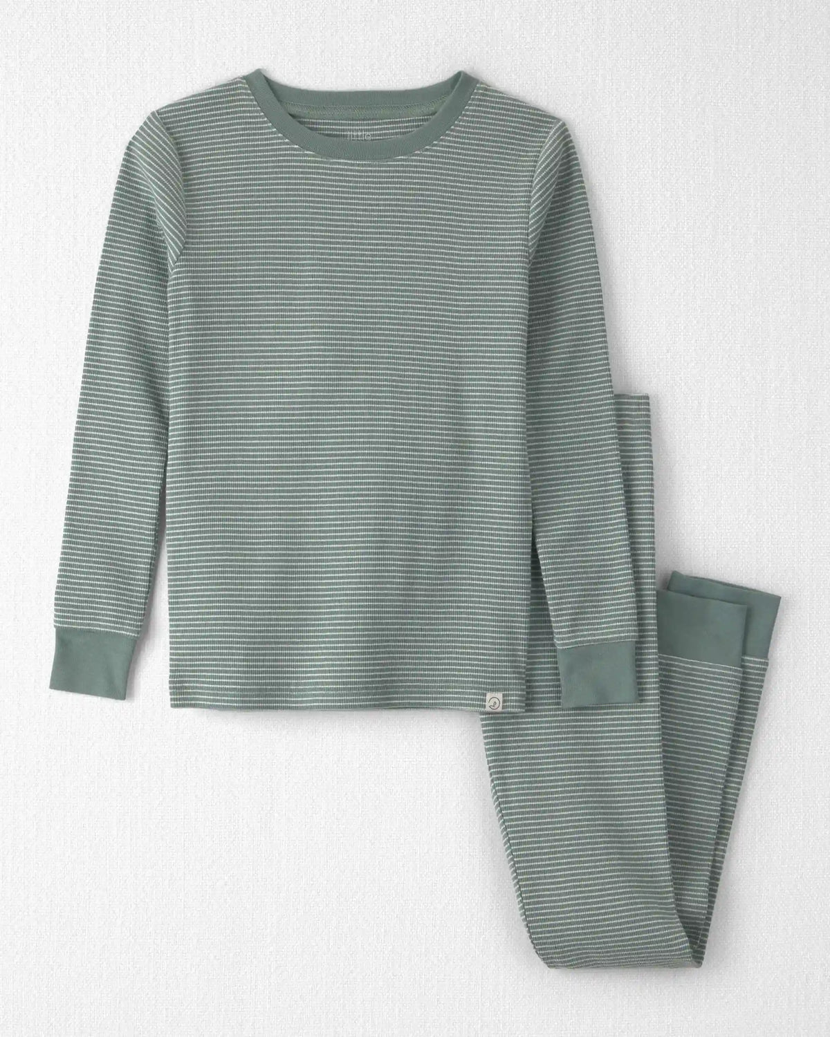 Kids 2-Piece Organic Cotton Ribbed Pajamas in Stripes
