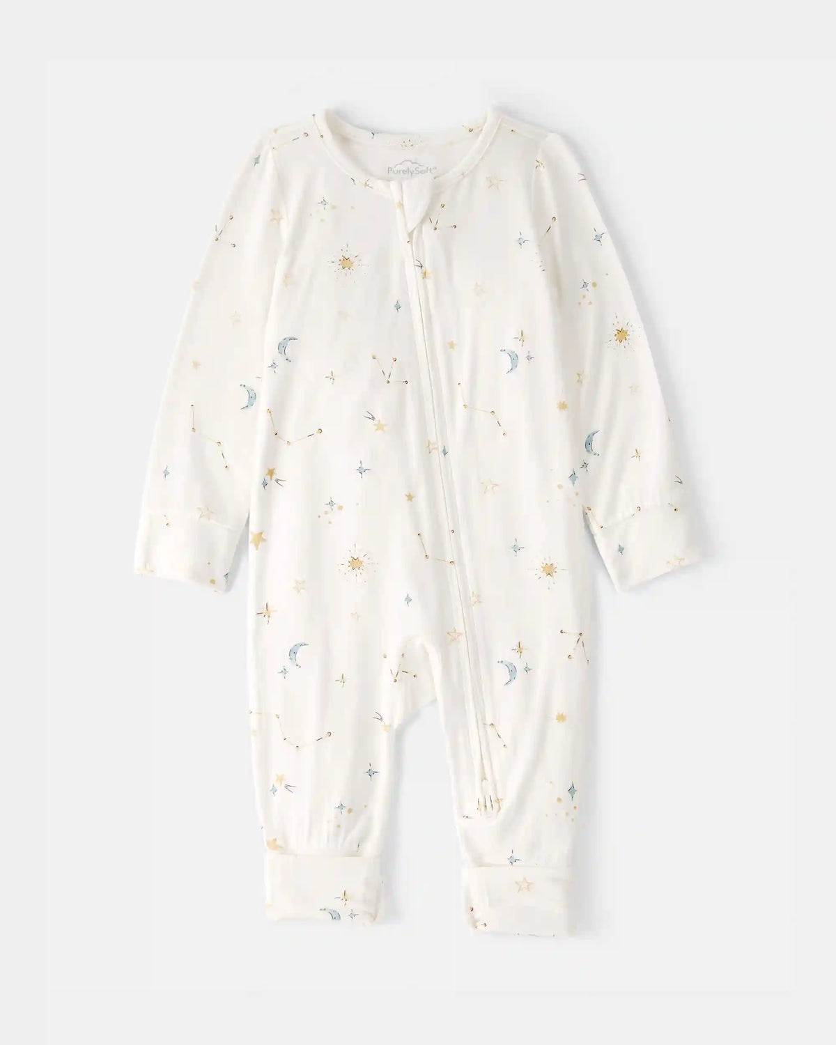 Baby Constellation 2-Way Zip PurelySoft Sleep & Play Pajama - Cream