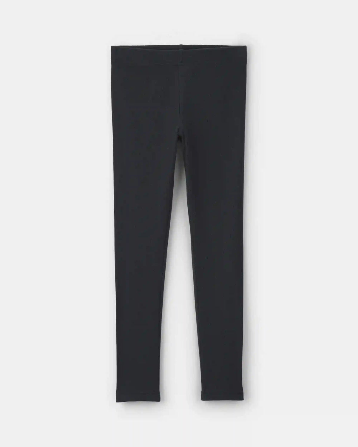 Girls Pull-On Stretch Rib Leggings - Black