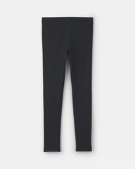 Girls Pull-On Stretch Rib Leggings - Black