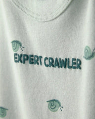 Baby Boy 'Expert Crawler' Snail Short-Sleeve Romper - Green