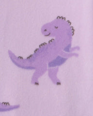 Toddler Girl 1-Piece Dino DreamPlush Snug Fit Footed Pajama - Purple