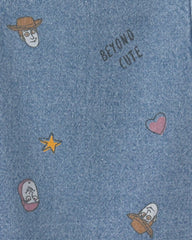 Toddler Girl Pixar© Toy Story Chambray Dress - Medium Wash
