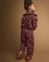 Toddler Girl Pleated Pants in Polka Dots - Burgundy