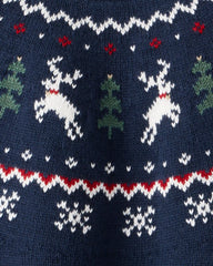 Toddler Organic Cotton Fair Isle Sweater Knit Pullover
