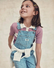 Girls Striped Polo Shirt - Purple
