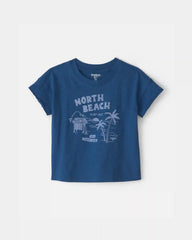 Baby Boy 'North Beach' Graphic Tee - Navy