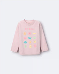 Toddler Girl 'I Feel' Long-Sleeve Relaxed Graphic Tee - Light Pink