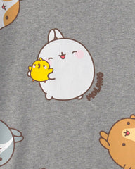 Girls Molang Graphic Tee - Grey