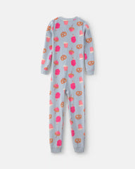 Girls 1-Piece Festival Treats DreamPlush Snug Fit Pajama - Blue