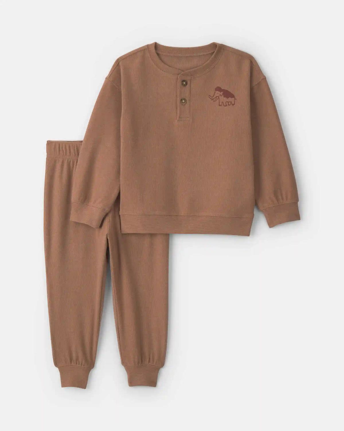 Baby Boy 2-Piece Long-Sleeve Top & Pant Set - Brown