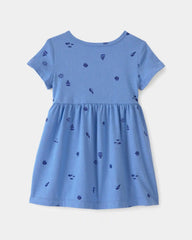 Baby Girl Seashell Short-Sleeve Dress - Blue