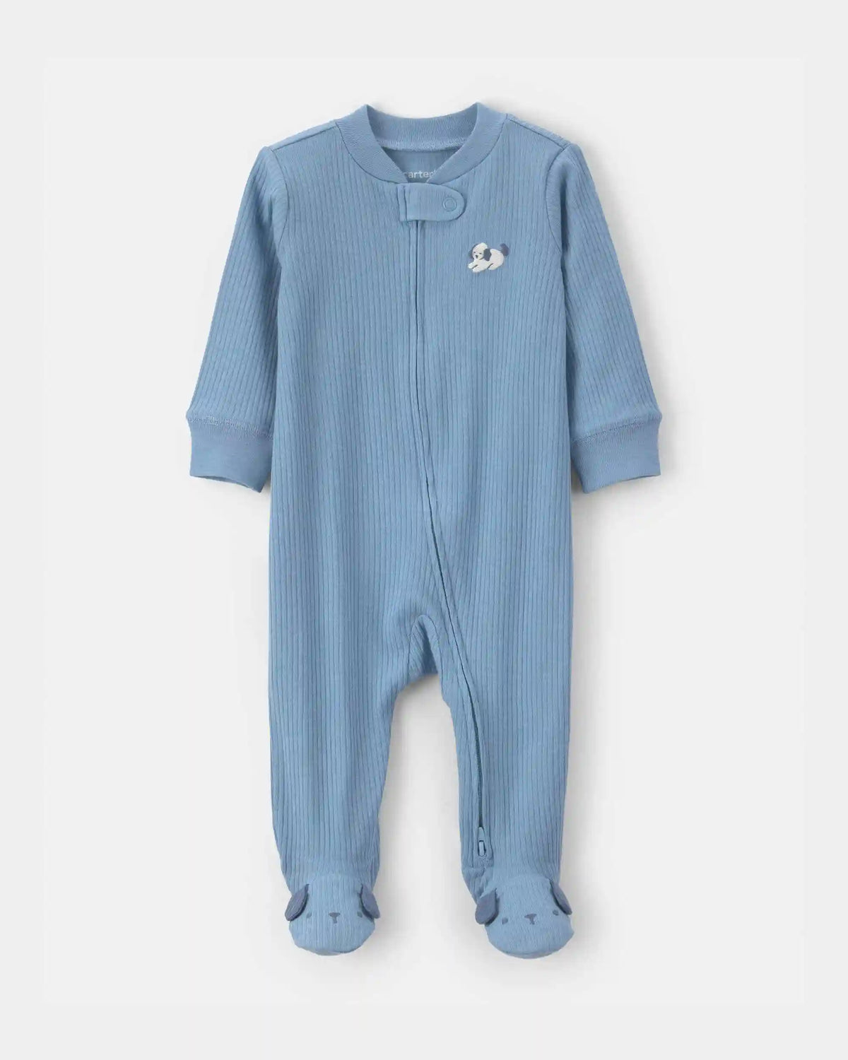 Baby Puppy Cotton 2-Way Zip Sleep & Play Pajamas - Blue