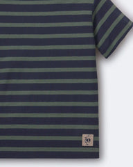 Toddler Boy Relaxed Tee in Stripes - Navy/Beige