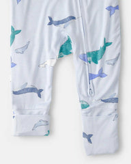 Baby Whale PurelySoft 2-Way Zip Sleep & Play Pajamas - Blue