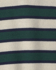 Boys Organic Cotton Sweater Knit Polo in Stripes