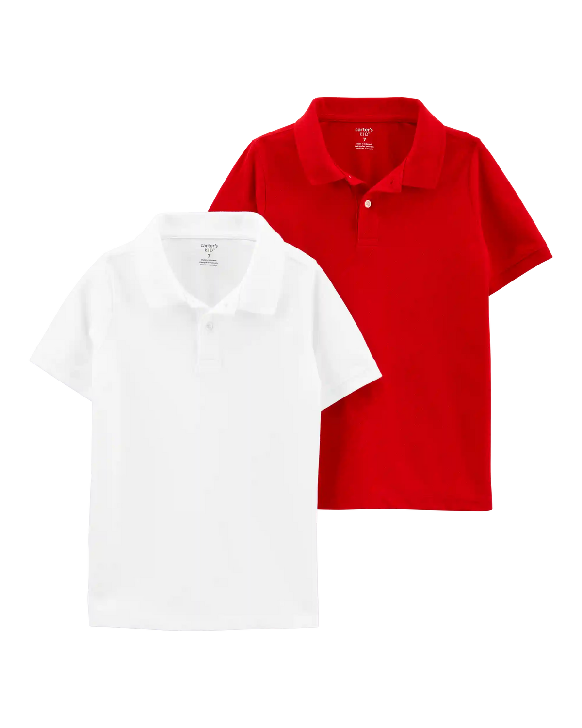 Boys 2-Pack Piqué Polos - Red/White
