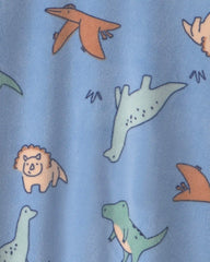 Baby Boy Dinosaur 2-Way Zip DreamPlush Sleep & Play Pajamas - Blue