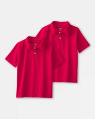 Boys 2-Pack Uniform Active Polo Shirts - Red
