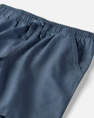 Boys 2-Piece Linen Top & Short Set Made with Organic Cotton in in Blue Hibiscus
