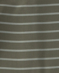 Baby Boy Striped PurelySoft™ Long-Sleeve Jumpsuit - Olive Green