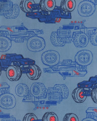 Boys 2-Piece Monster Truck Dream Plush Snug Fit Pajama Set - Blue