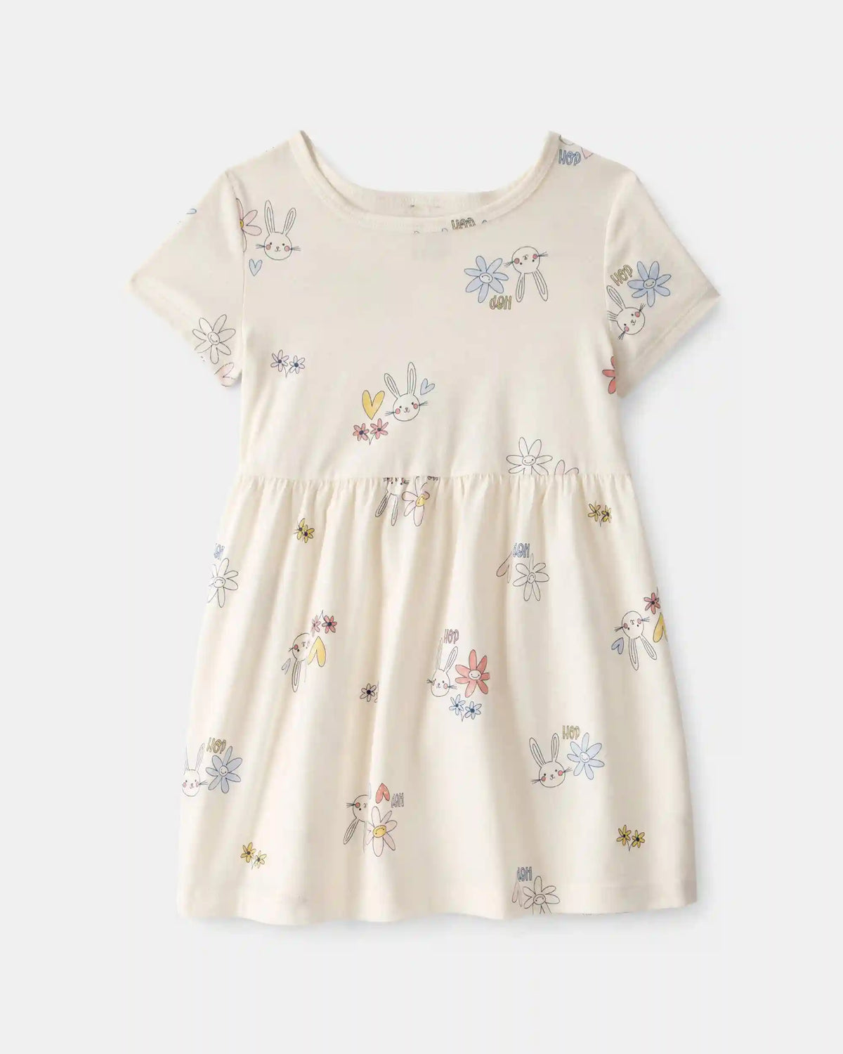 Toddler Girl Easter Bunny Short-Sleeve Dress - Cream