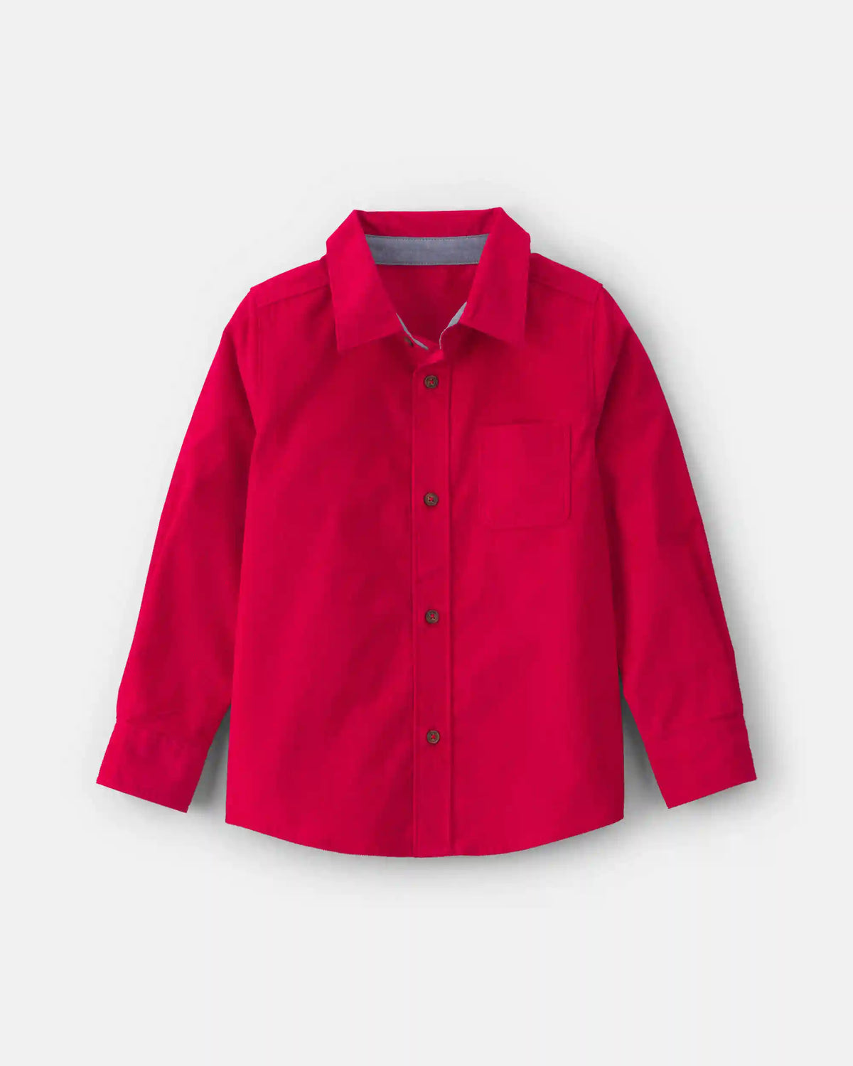 Boys Corduroy Button-Down Shirt - Red